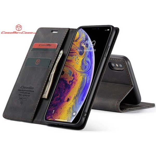 Чохол-книжка CaseMe Нубук для iPhone XS чорний