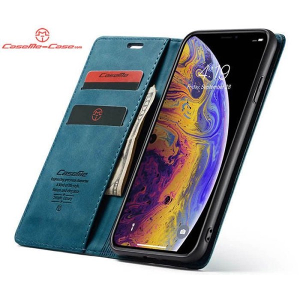Чохол-книжка CaseMe Нубук для iPhone XS бірюзовий