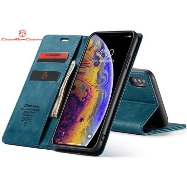 Чохол-книжка CaseMe Нубук для iPhone XS бірюзовий