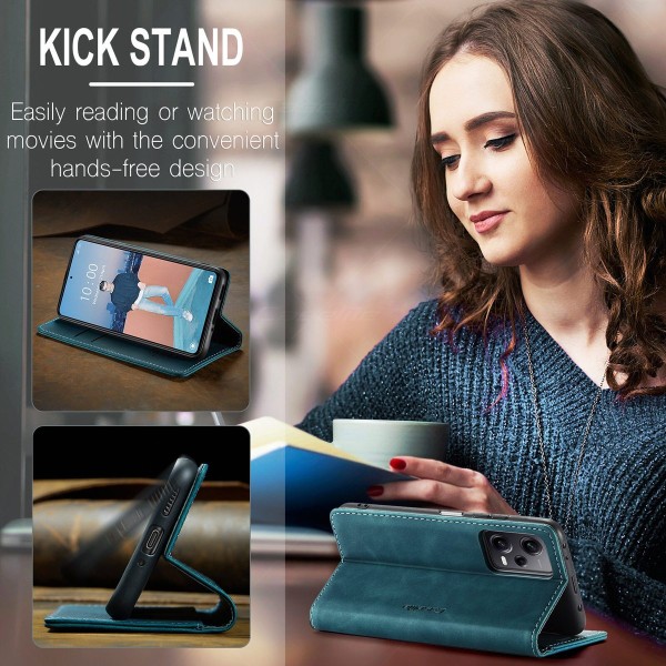 Чохол-книжка CaseMe Нубук для Poco F7 Pro бірюзовий