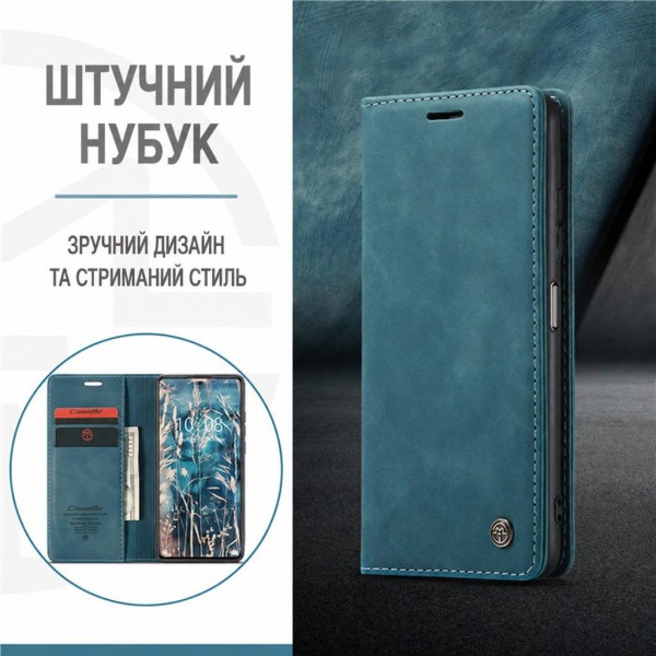 Чохол-книжка CaseMe Нубук для Poco F7 Pro бірюзовий