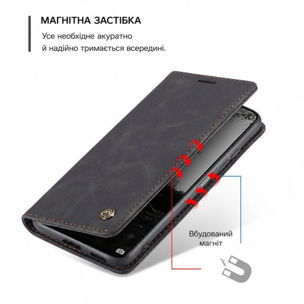 Чохол-книжка CaseMe Нубук для Poco F7 Ultra чорний