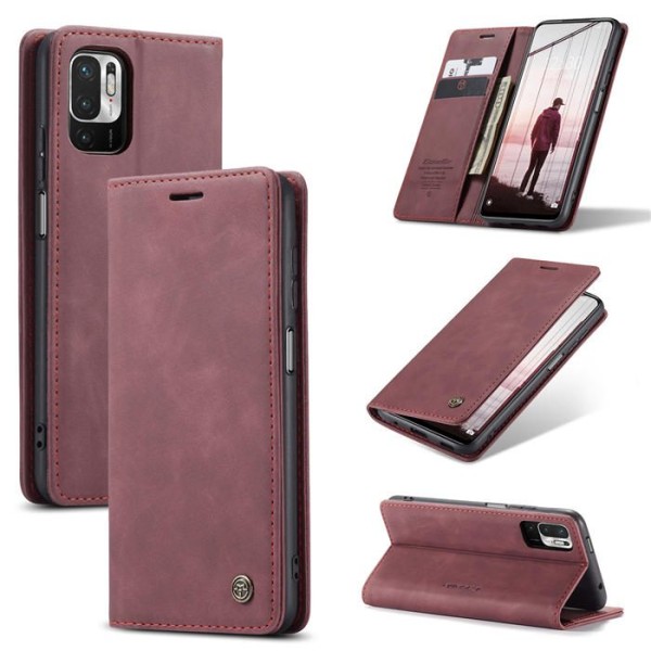 Чохол-книжка CaseMe Нубук для Poco M3 Pro 4G бордовий