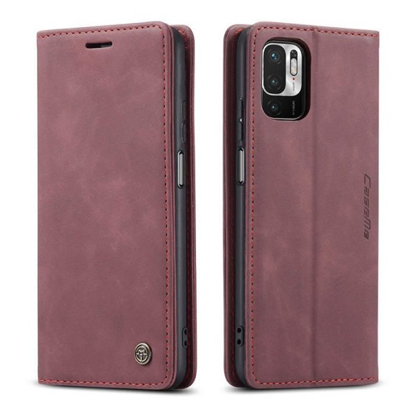 Чохол-книжка CaseMe Нубук для Poco M3 Pro 4G бордовий