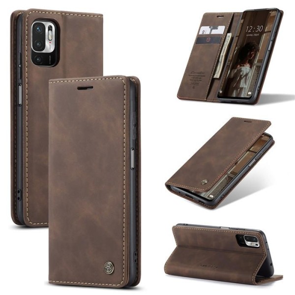 Чохол-книжка CaseMe Нубук для Poco M3 Pro 4G темно-коричневий