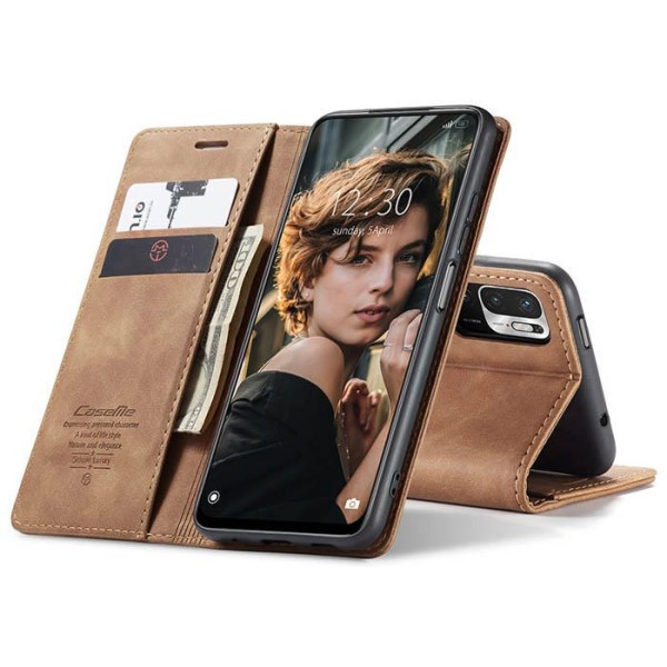 Чохол-книжка CaseMe Нубук для Poco M3 Pro 4G світло-коричневий