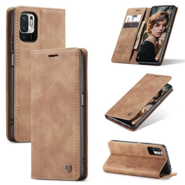 Чохол-книжка CaseMe Нубук для Poco M3 Pro 5G світло-коричневий
