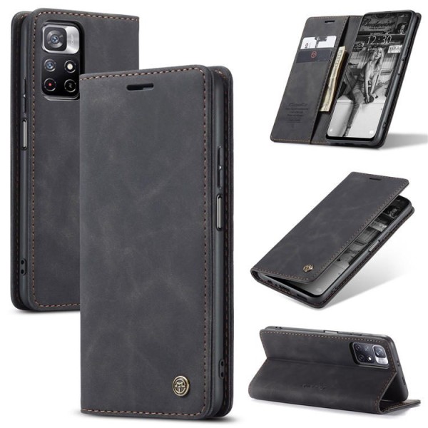 Чохол-книжка CaseMe Нубук для Poco M4 Pro 5G чорний