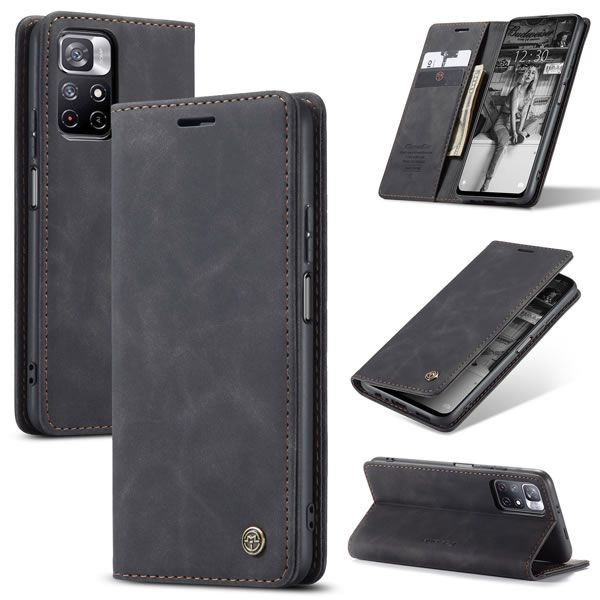 Чохол-книжка CaseMe Нубук для Poco M4 Pro чорний