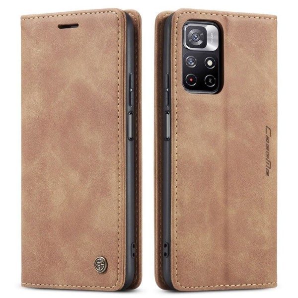 Чохол-книжка CaseMe Нубук для Poco M4 Pro світло-коричневий