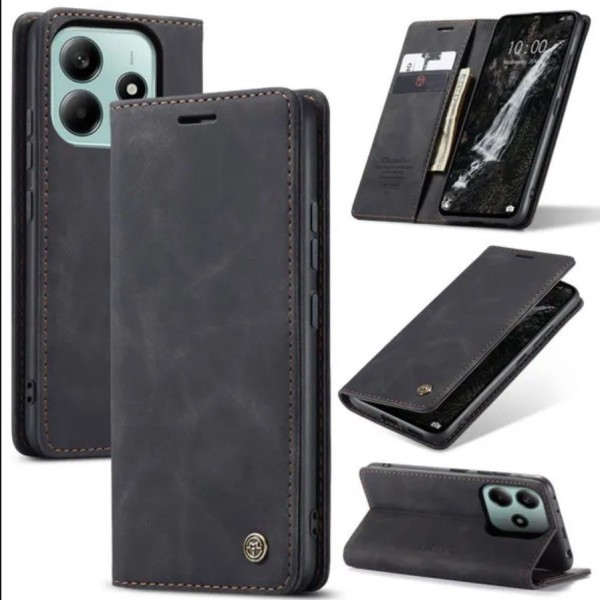 Чохол-книжка CaseMe Нубук для Poco M6 Pro 5G чорний