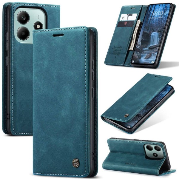 Чохол-книжка CaseMe Нубук для Poco M6 Pro 5G бірюзовий