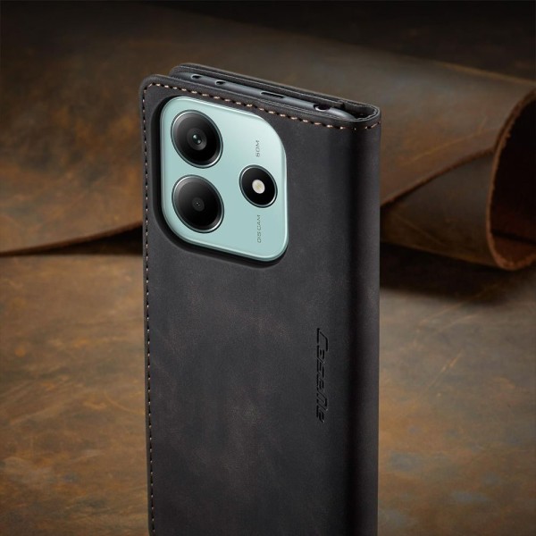 Чохол-книжка CaseMe Нубук для Poco M7 Pro 5G чорний