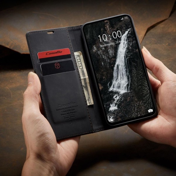 Чохол-книжка CaseMe Нубук для Poco M7 Pro 5G чорний