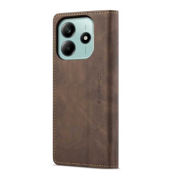 Чохол-книжка CaseMe Нубук для Poco M7 Pro 5G темно-коричневий