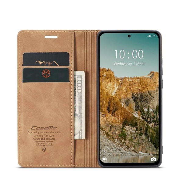 Чохол-книжка CaseMe Нубук для Poco M7 Pro 5G світло-коричневий