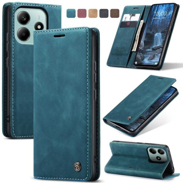 Чохол-книжка CaseMe Нубук для Poco M7 Pro 5G бірюзовий