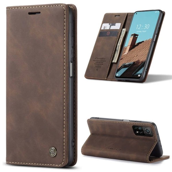 Чохол-книжка CaseMe Нубук для Poco X4 Pro 5G темно-коричневий