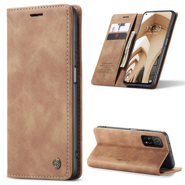 Чохол-книжка CaseMe Нубук для Poco X4 Pro 5G світло-коричневий