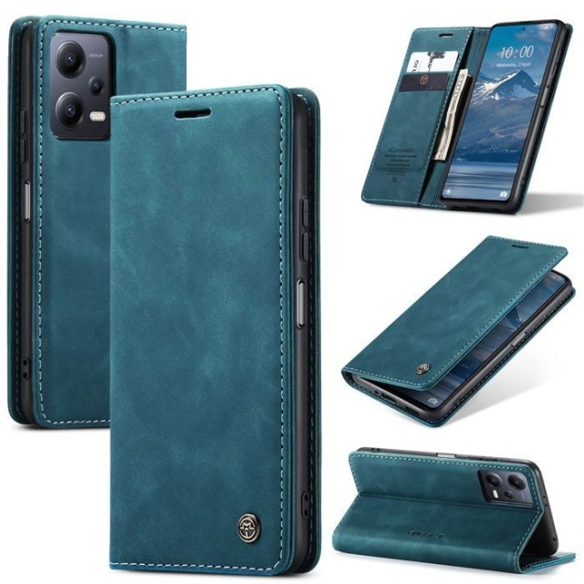 Чохол-книжка CaseMe Нубук для Poco X5 5G бірюзовий