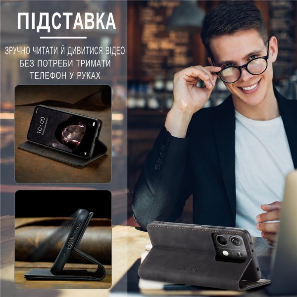 Чохол-книжка CaseMe Нубук для Poco X6 5G чорний