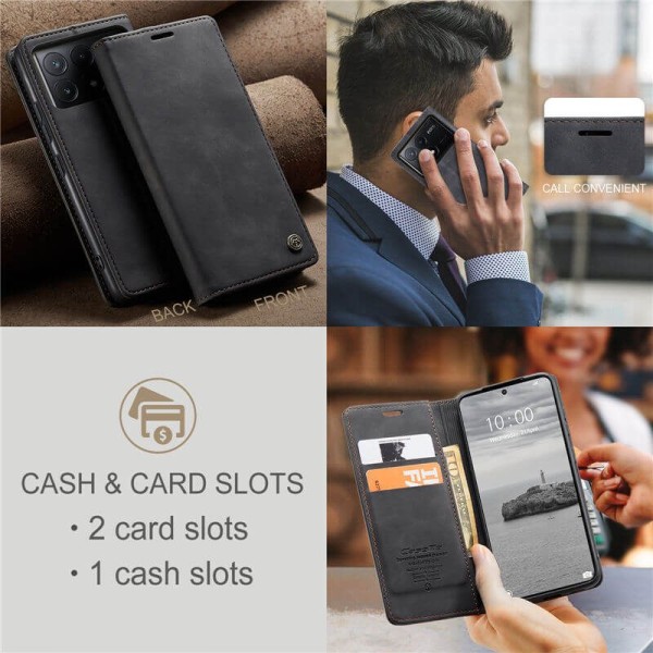 Чохол-книжка CaseMe Нубук для Poco X6 Pro 5G чорний