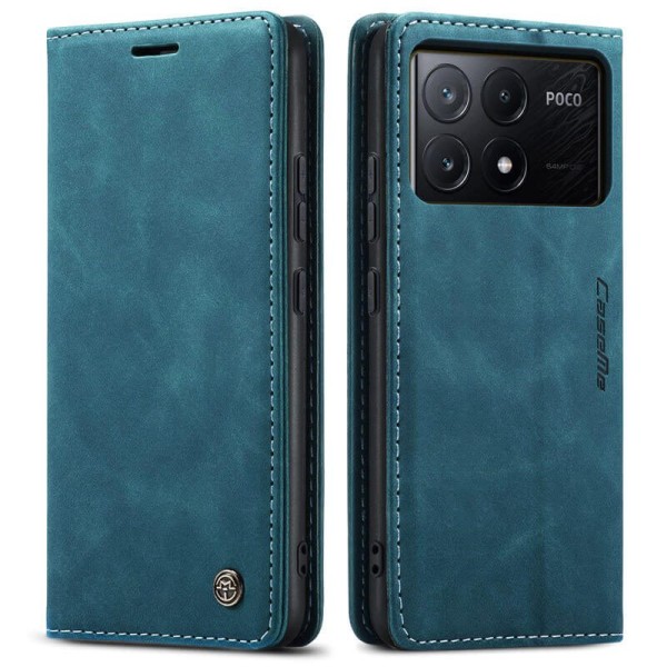 Чохол-книжка CaseMe Нубук для Poco X6 Pro 5G бірюзовий
