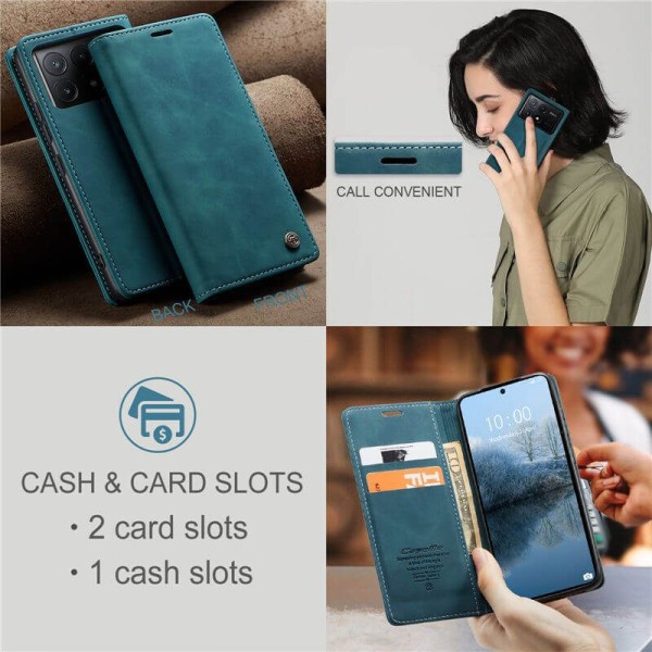Чохол-книжка CaseMe Нубук для Poco X6 Pro 5G бірюзовий