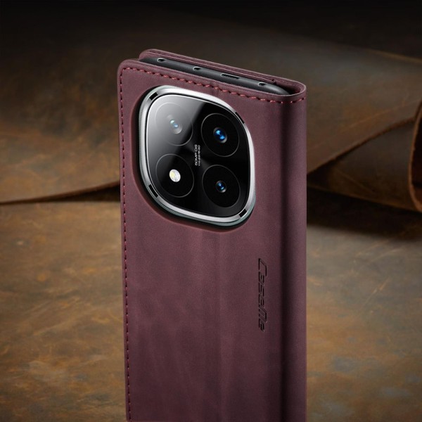 Чохол-книжка CaseMe Нубук для Poco X7 5G бордовий