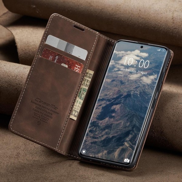 Чохол-книжка CaseMe Нубук для Poco X7 5G темно-коричневий