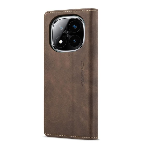 Чохол-книжка CaseMe Нубук для Poco X7 5G темно-коричневий