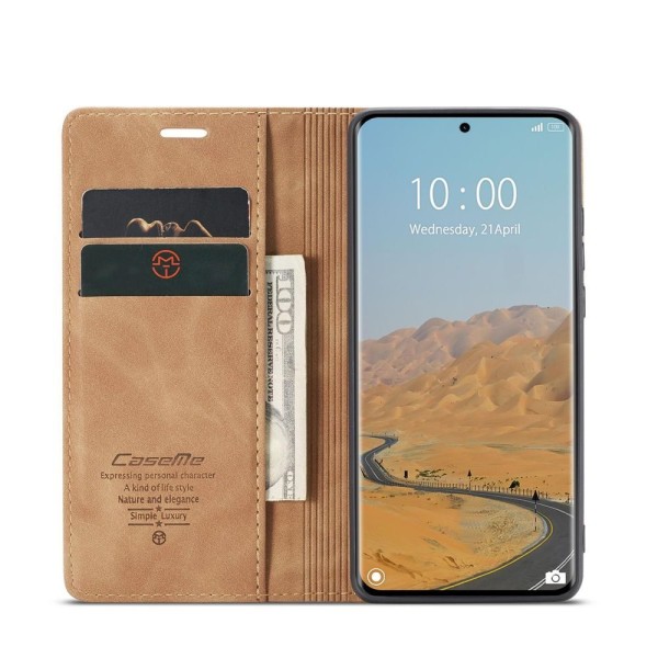 Чохол-книжка CaseMe Нубук для Poco X7 5G світло-коричневий