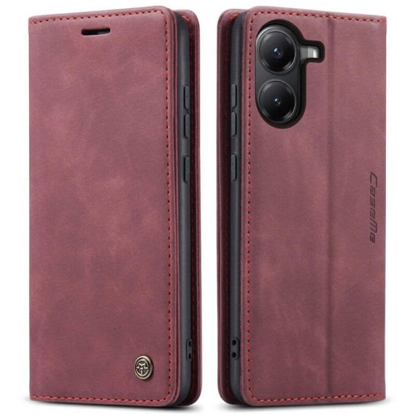 Чохол-книжка CaseMe Нубук для Poco X7 Pro 5G бордовий