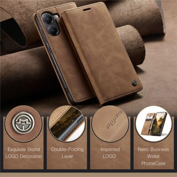 Чохол-книжка CaseMe Нубук для Poco X7 Pro 5G світло-коричневий