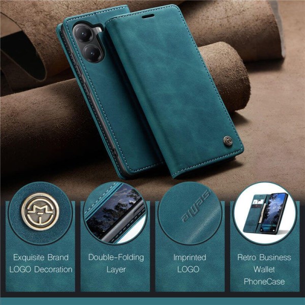 Чохол-книжка CaseMe Нубук для Poco X7 Pro 5G бірюзовий