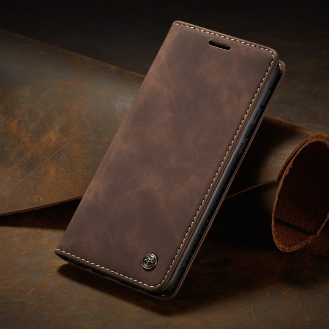 Чохол-книжка CaseMe Нубук для Realme 10 4G темно-коричневий