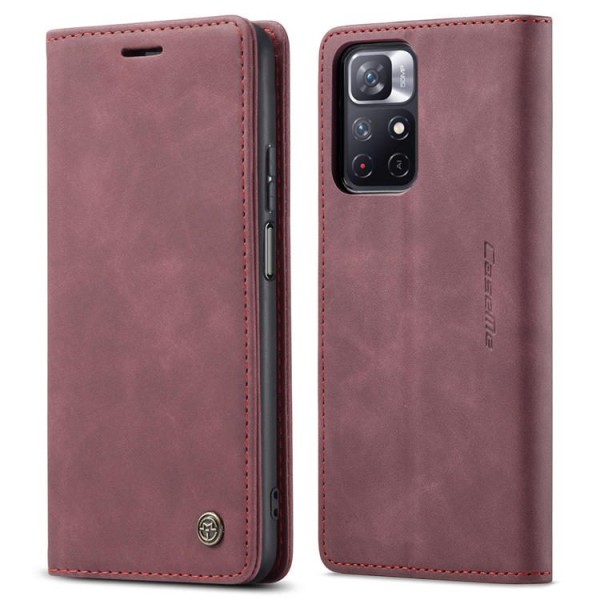 Чохол-книжка CaseMe Нубук для Xiaomi Redmi 10 бордовий