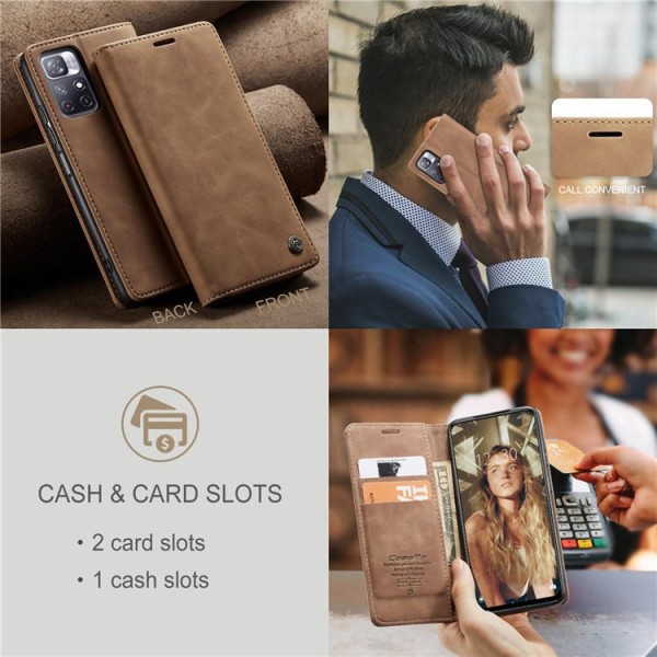 Чохол-книжка CaseMe Нубук для Xiaomi Redmi 10 світло-коричневий