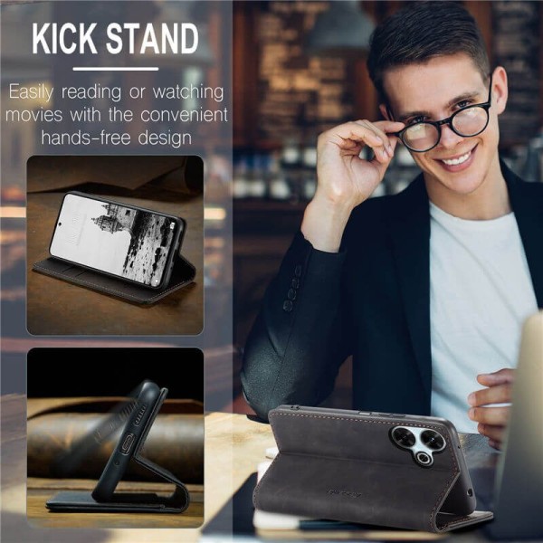Чохол-книжка CaseMe Нубук для Xiaomi Redmi 13 чорний
