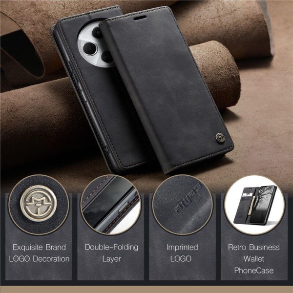Чохол-книжка CaseMe Нубук для Xiaomi Redmi 14C чорний