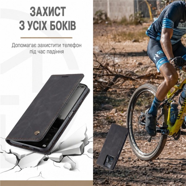 Чохол-книжка CaseMe Нубук для Xiaomi Redmi 14C чорний