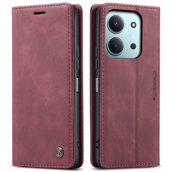 Чохол-книжка CaseMe Нубук для Xiaomi Redmi 15C (173mm) бордовий
