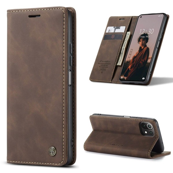Чохол-книжка CaseMe Нубук для Xiaomi Redmi 15C (173mm) темно-коричневий