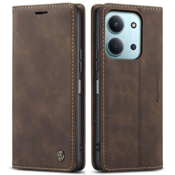 Чохол-книжка CaseMe Нубук для Xiaomi Redmi 15C (173mm) темно-коричневий
