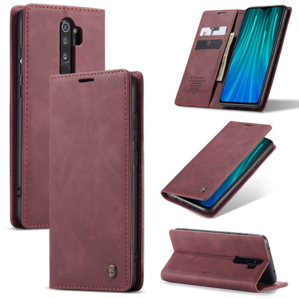 Чохол-книжка CaseMe Нубук для Xiaomi Redmi 9 бордовий