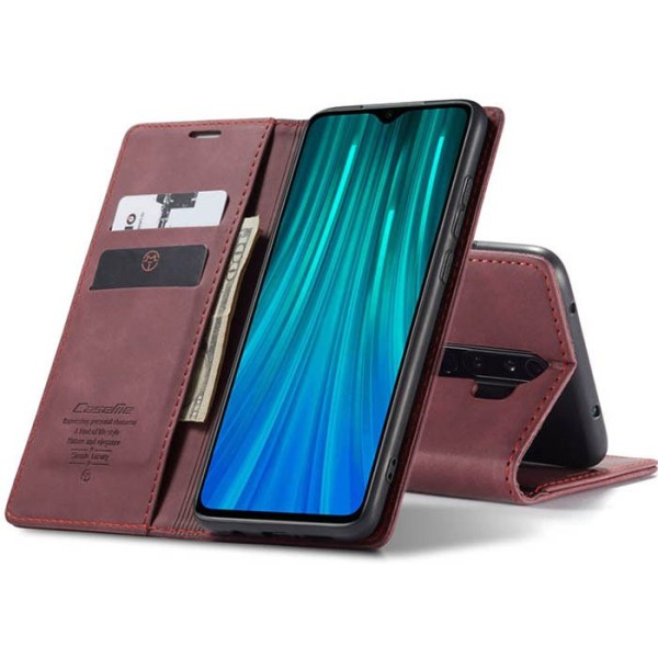 Чохол-книжка CaseMe Нубук для Xiaomi Redmi 9 бордовий