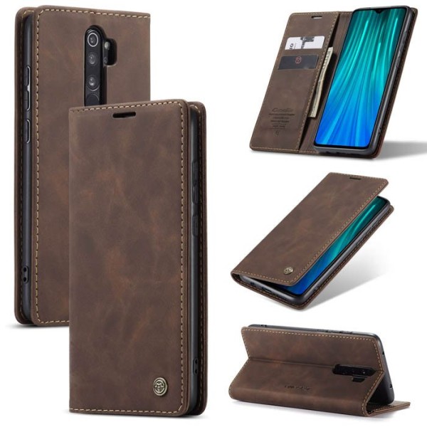 Чохол-книжка CaseMe Нубук для Xiaomi Redmi 9 темно-коричневий