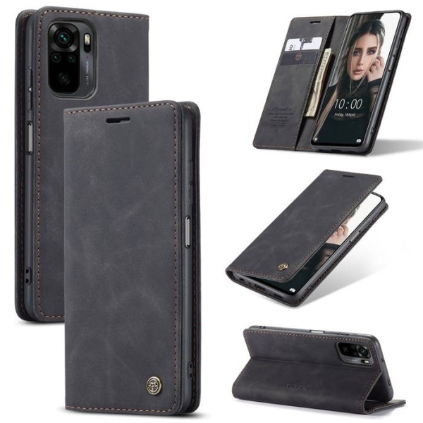 Чохол-книжка CaseMe Нубук для Xiaomi Redmi Note 10/10s чорний