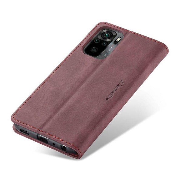 Чохол-книжка CaseMe Нубук для Xiaomi Redmi Note 10/10s бордовий
