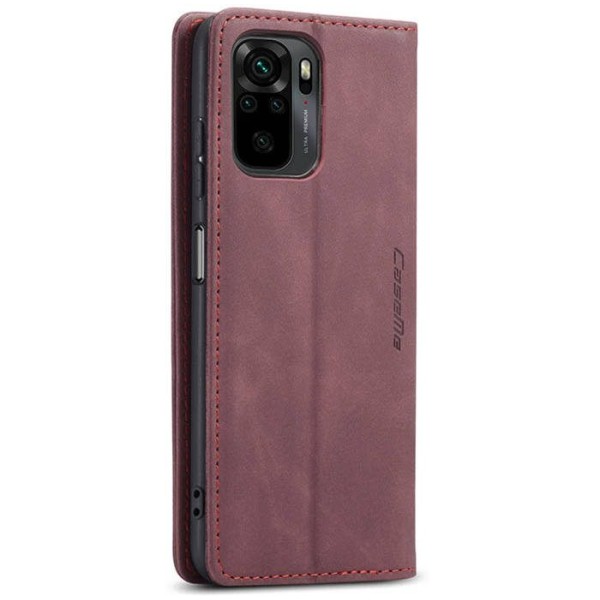 Чохол-книжка CaseMe Нубук для Xiaomi Redmi Note 10/10s бордовий